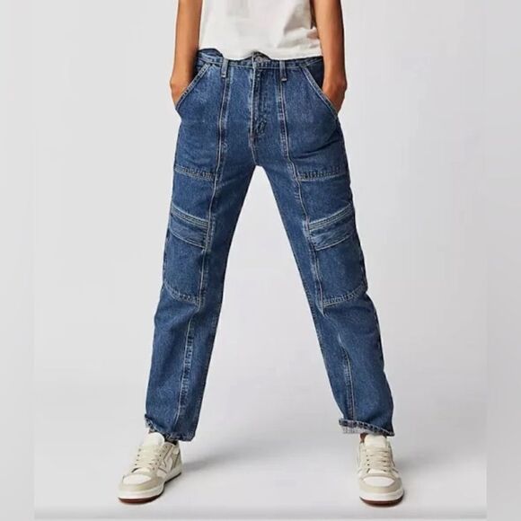 Agolde Cooper cargo jeans in medium dark wash. 31. NWT - Picture 11 of 12